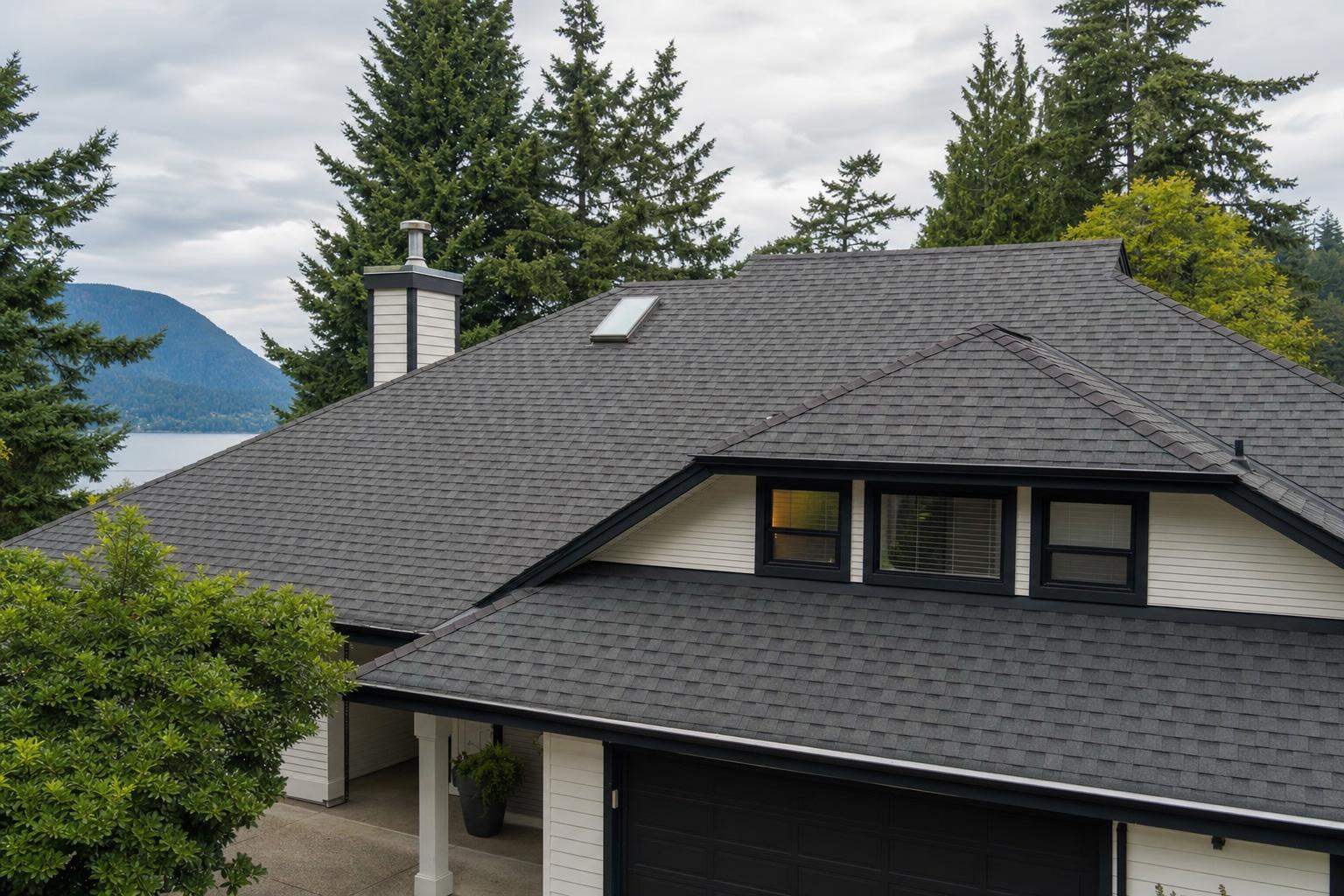 Residential roofing project in Surrey, BC — new grey architectural asphalt shingles